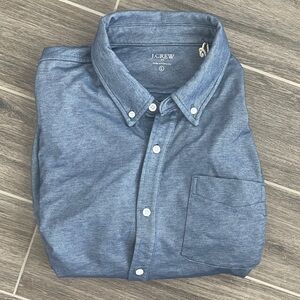 J. Crew Men's Heathered Blue Button-Down Shirt
